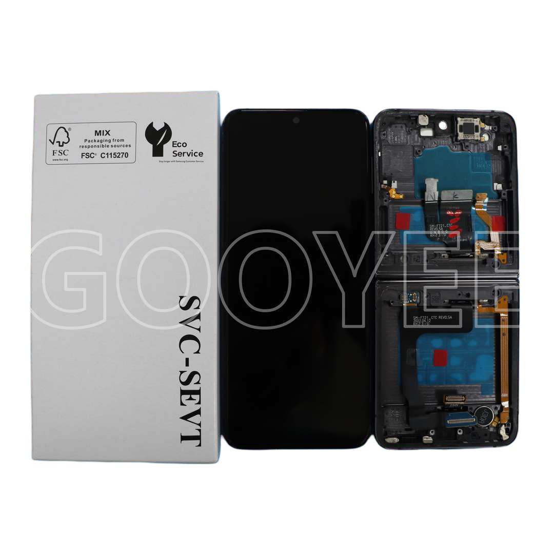 Lcd Display For Samsung Z Flip 4 Galaxy F721 Black With Frame Tft