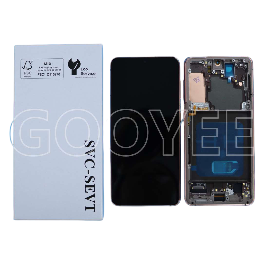 Lcd Display For Samsung S21 Galaxy G991 Violet With Frame Oled