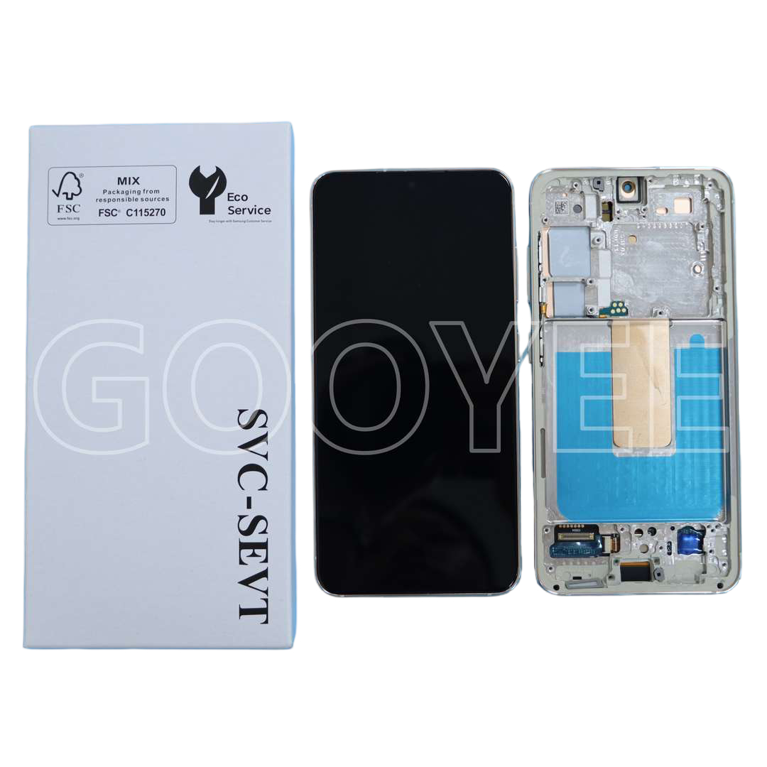 Lcd Display For Samsung S23 Galaxy S911 Cream With Frame Oled